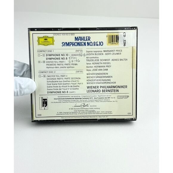 Bernstein MAHLER Symphony No. 8 & 10 - 2 CD Box Set DGG Deutsche Grammophon FE25 - Picture 2 of 8